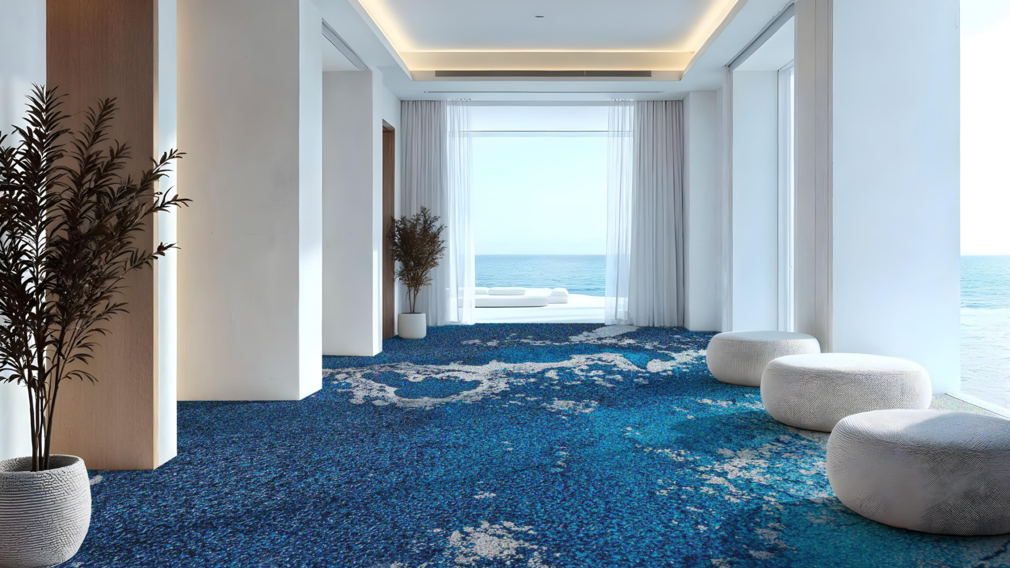 printed carpet blue pattern