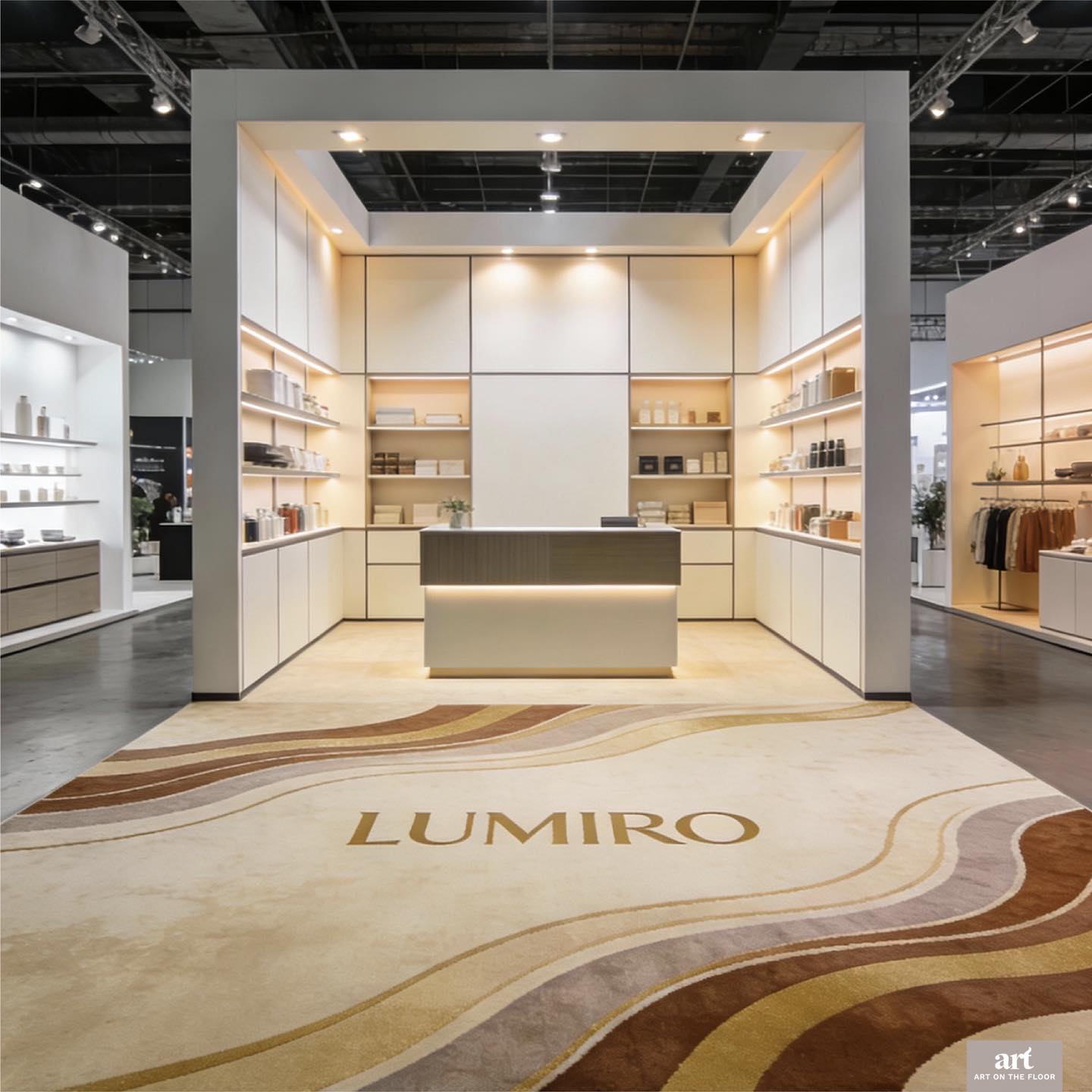 ภาพระยะใกล้ของพรมโลโก้ (Logo Carpet) ที่คมชัด อ่านง่าย สีตรงแบรนด์